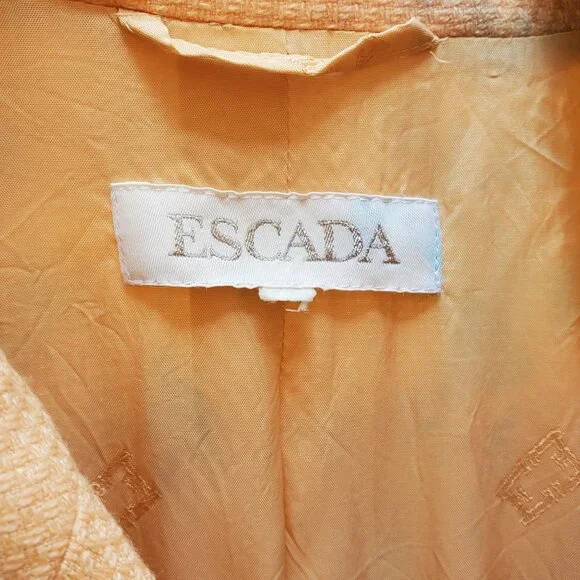 Escada cashmere jacket blazer blue purple pink peach gray tie dyed 6 8 10 large